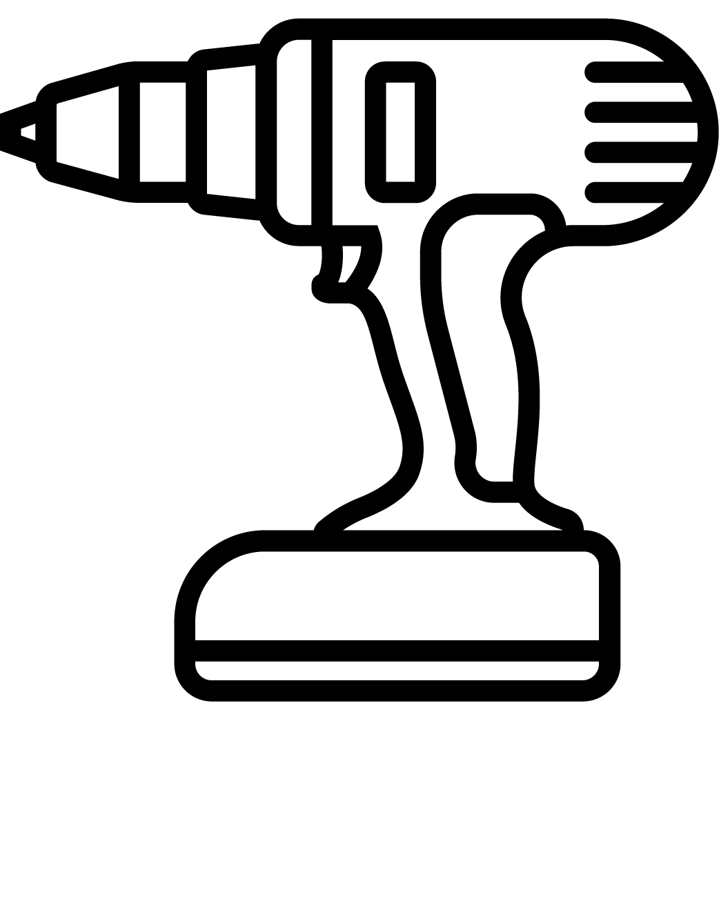 Icono taladro negro